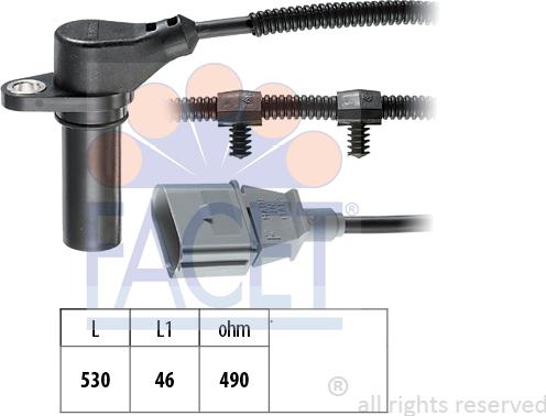 FACET 9.0504 - Датчик импульсов, коленвал autosila-amz.com