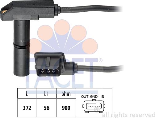 FACET 9.0048 - Датчик импульсов, коленвал autosila-amz.com
