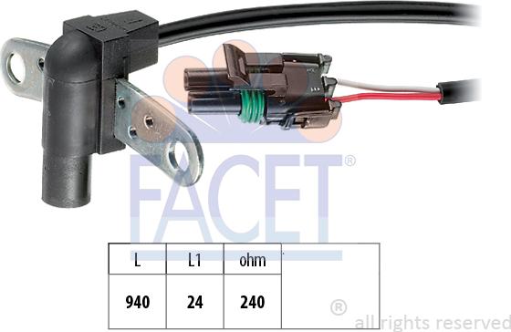 FACET 9.0010 - Датчик импульсов, коленвал autosila-amz.com