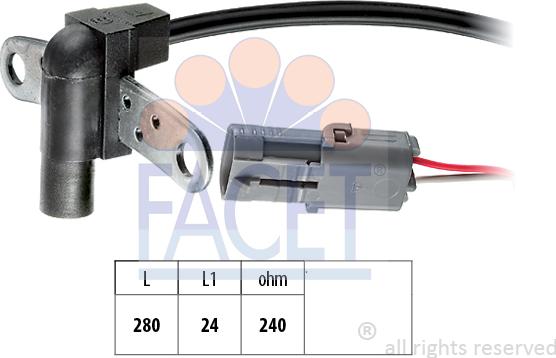 FACET 9.0023 - Датчик импульсов, коленвал autosila-amz.com