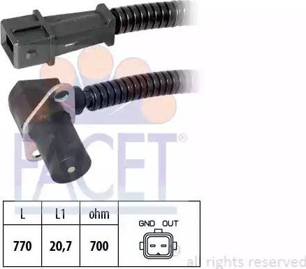 FACET 9.0185 - Датчик импульсов, коленвал autosila-amz.com