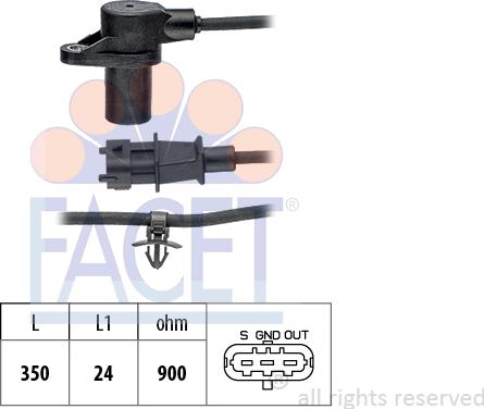 FACET 9.0849 - Датчик импульсов, коленвал autosila-amz.com