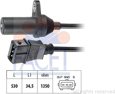 FACET 9.0265 - Датчик импульсов, коленвал autosila-amz.com