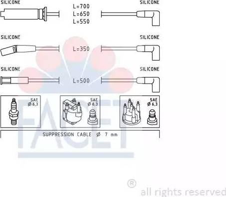 FACET 4.9942 - Комплект проводов зажигания autosila-amz.com