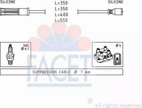 FACET 4.9443 - Комплект проводов зажигания autosila-amz.com
