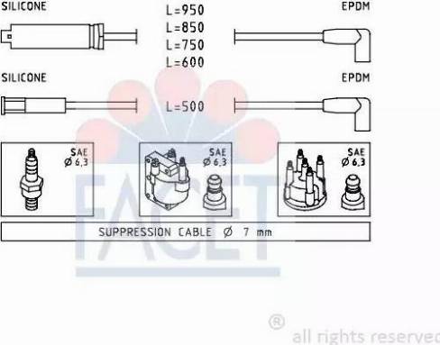 FACET 4.9419 - Комплект проводов зажигания autosila-amz.com
