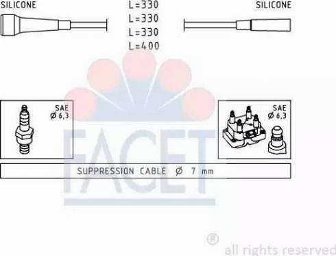 FACET 4.9501 - Комплект проводов зажигания autosila-amz.com