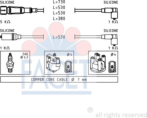 FACET 4.9609 - Комплект проводов зажигания autosila-amz.com
