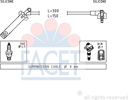 FACET 4.9145 - Комплект проводов зажигания autosila-amz.com