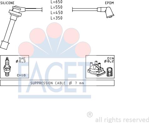 FACET 4.9399 - Комплект проводов зажигания autosila-amz.com