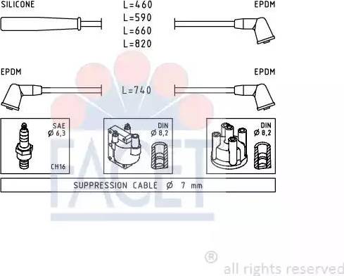 FACET 4.9397 - Комплект проводов зажигания autosila-amz.com