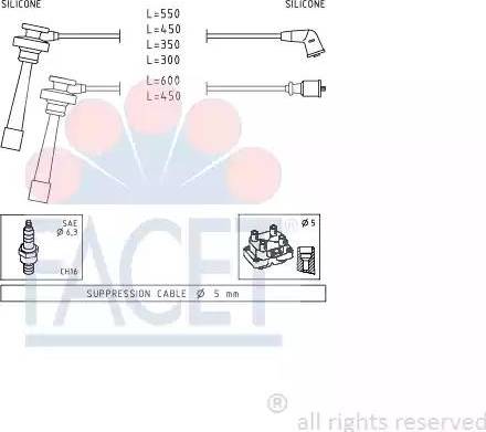 FACET 4.9344 - Комплект проводов зажигания autosila-amz.com