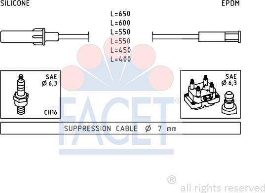 FACET 4.9345 - Комплект проводов зажигания autosila-amz.com