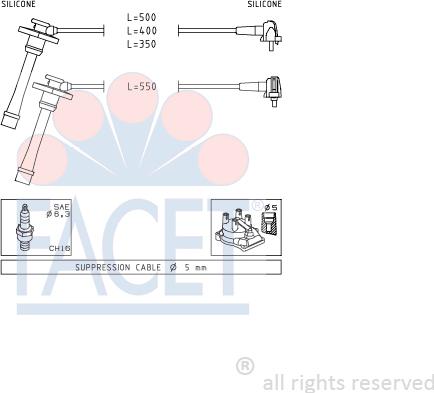FACET 4.9209 - Комплект проводов зажигания autosila-amz.com
