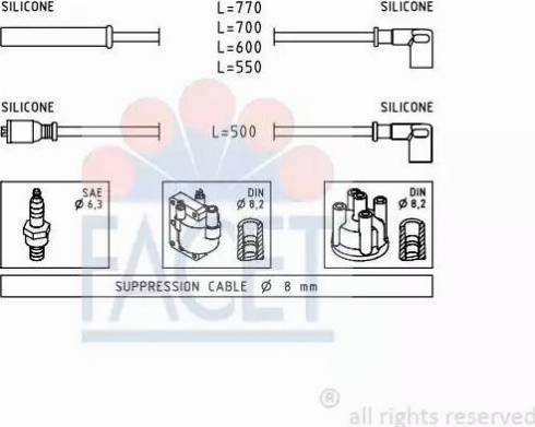 FACET 4.9281 - Комплект проводов зажигания autosila-amz.com