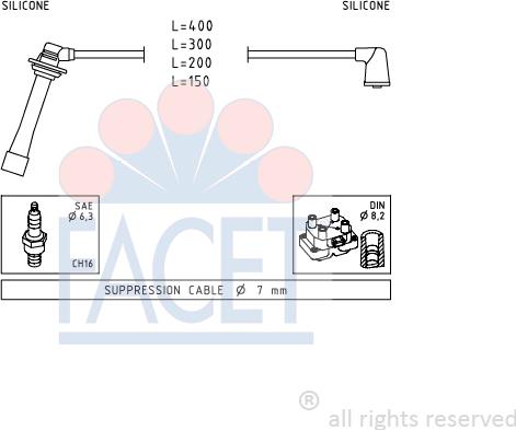 FACET 4.9745 - Комплект проводов зажигания autosila-amz.com