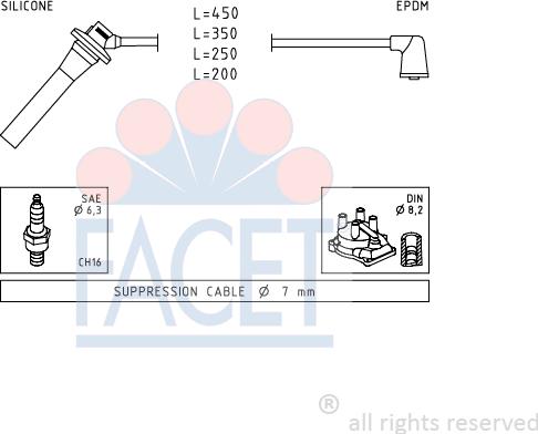 FACET 4.9740 - Комплект проводов зажигания autosila-amz.com