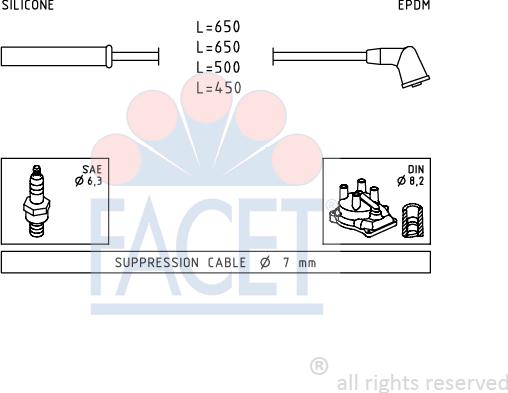FACET 4.9741 - Комплект проводов зажигания autosila-amz.com