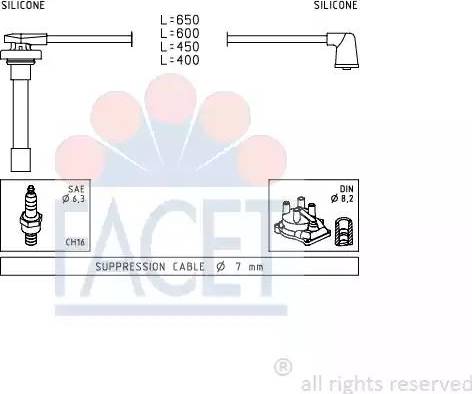 FACET 4.9714 - Комплект проводов зажигания autosila-amz.com