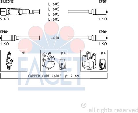 FACET 4.8965 - Комплект проводов зажигания autosila-amz.com