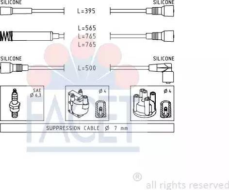 FACET 4.8531 - Комплект проводов зажигания autosila-amz.com