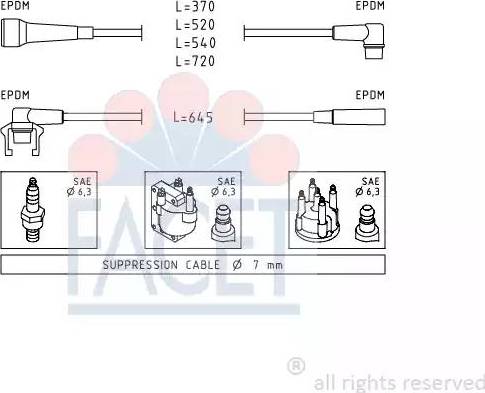 FACET 4.8537 - Комплект проводов зажигания autosila-amz.com