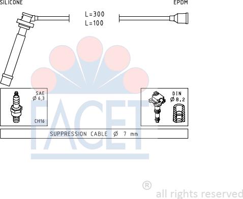 FACET 4.7013 - Комплект проводов зажигания autosila-amz.com