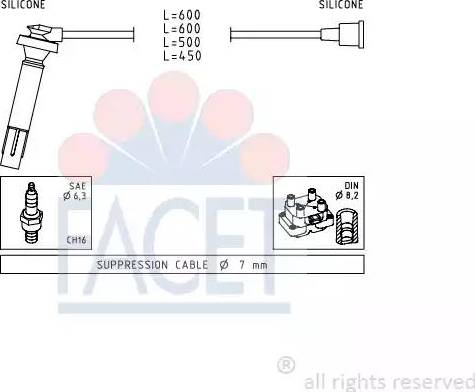 FACET 4.7100 - Комплект проводов зажигания autosila-amz.com