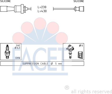 FACET 4.7251 - Комплект проводов зажигания autosila-amz.com