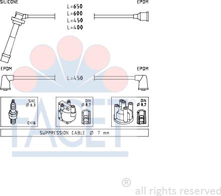 FACET 4.7231 - Комплект проводов зажигания autosila-amz.com