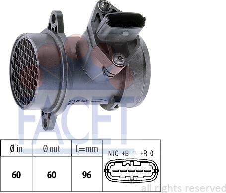 FACET 10.1379 - Датчик потока, массы воздуха autosila-amz.com