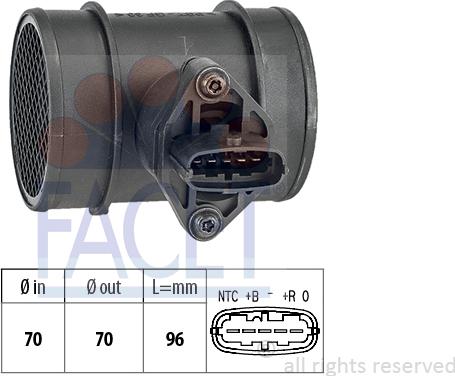 FACET 10.1264 - Датчик потока, массы воздуха autosila-amz.com