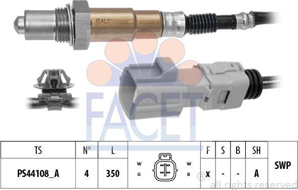 FACET 10.8556 - Лямбда-зонд, датчик кислорода autosila-amz.com