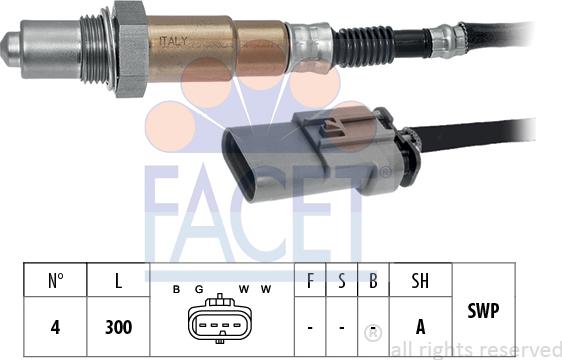 FACET 10.8349 - Лямбда-зонд, датчик кислорода autosila-amz.com