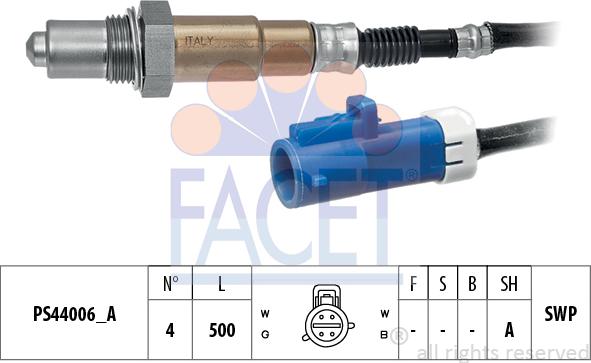 FACET 10.8296 - Лямбда-зонд, датчик кислорода autosila-amz.com