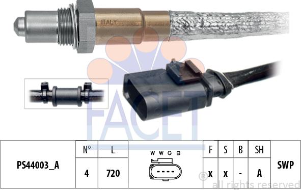 FACET 10.8244 - Лямбда-зонд, датчик кислорода autosila-amz.com