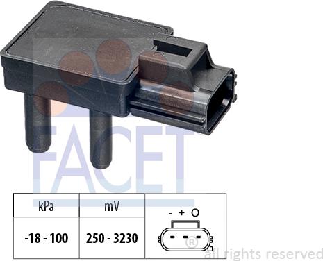 FACET 10.3332 - Датчик, давление выхлопных газов autosila-amz.com