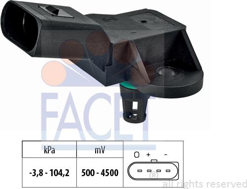 FACET 10.3280 - Датчик давления, усилитель тормозной системы autosila-amz.com