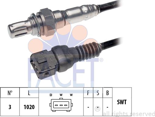 FACET 10.7045 - Лямбда-зонд, датчик кислорода autosila-amz.com