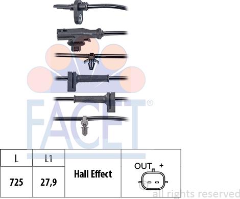 FACET 21.0095 - Датчик ABS, частота вращения колеса autosila-amz.com