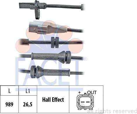 FACET 21.0096 - Датчик ABS, частота вращения колеса autosila-amz.com