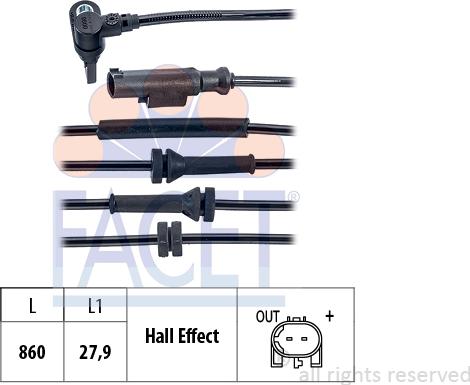 FACET 21.0098 - Датчик ABS, частота вращения колеса autosila-amz.com