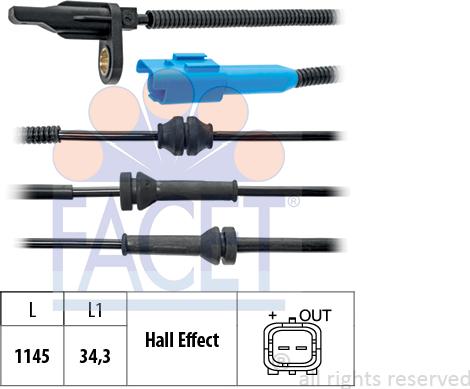 FACET 21.0062 - Датчик ABS, частота вращения колеса autosila-amz.com