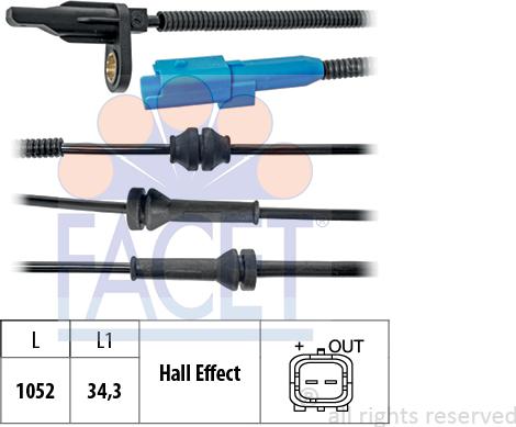 FACET 21.0025 - Датчик ABS, частота вращения колеса autosila-amz.com