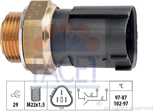 FACET 7.5690 - Термовыключатель, вентилятор радиатора / кондиционера autosila-amz.com