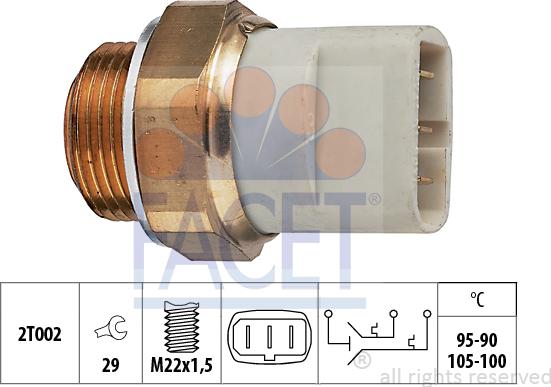 FACET 7.5697 - Термовыключатель, вентилятор радиатора / кондиционера autosila-amz.com