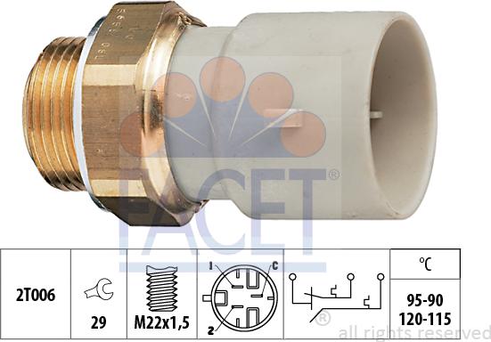 FACET 7.5655 - Термовыключатель, вентилятор радиатора / кондиционера autosila-amz.com