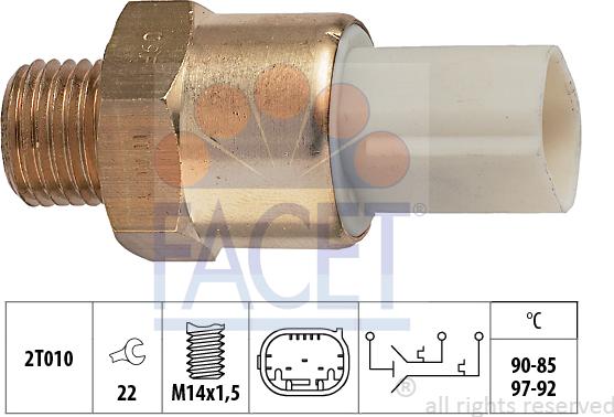 FACET 7.5684 - Термовыключатель, вентилятор радиатора / кондиционера autosila-amz.com