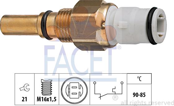 FACET 7.5090 - Термовыключатель, вентилятор радиатора / кондиционера autosila-amz.com