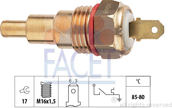 FACET 7.5068 - Термовыключатель, вентилятор радиатора / кондиционера autosila-amz.com